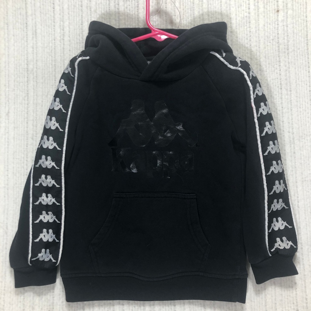 Kappa Hoodie Sweatshirt Pullover Black Logo Tape Detail Kids Size 4 Years‎